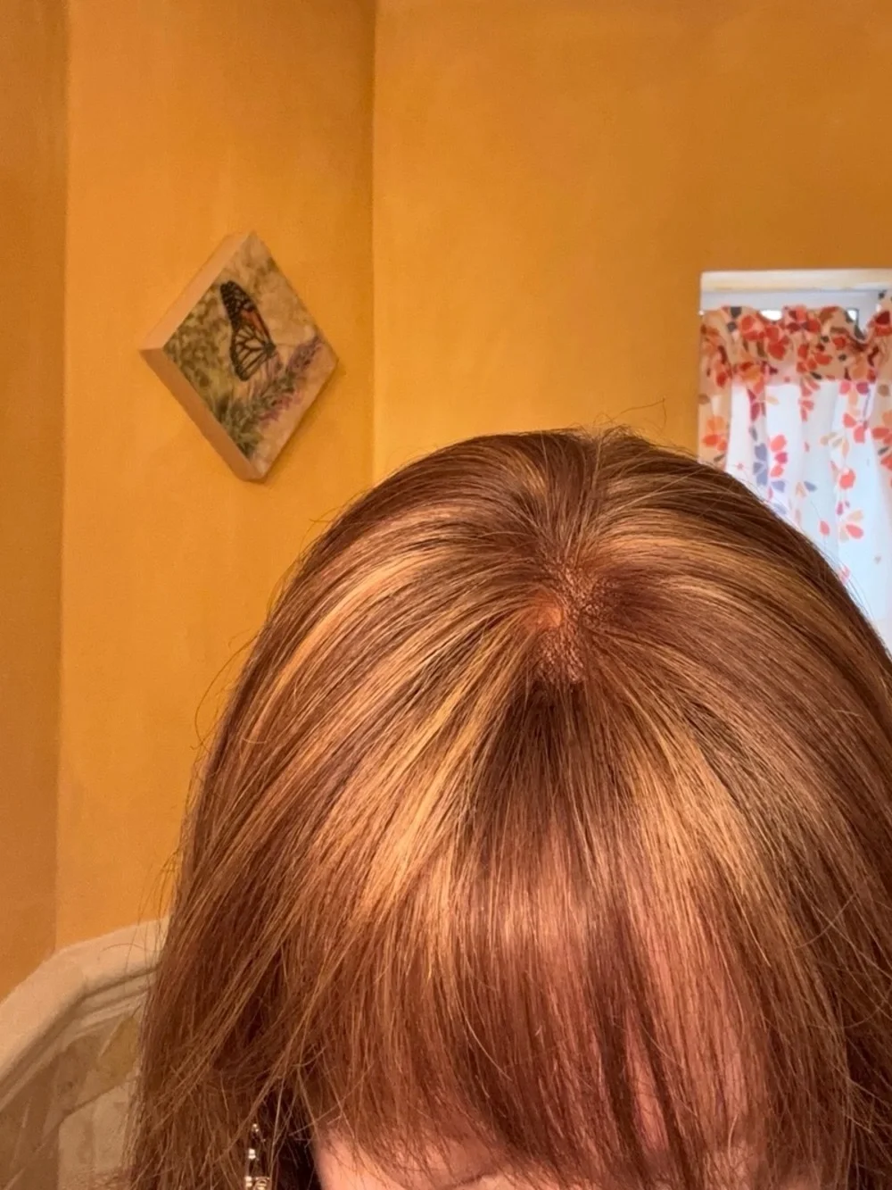 Wig pro Remy human hair  wig  mono top Adele pre owned brown red copper